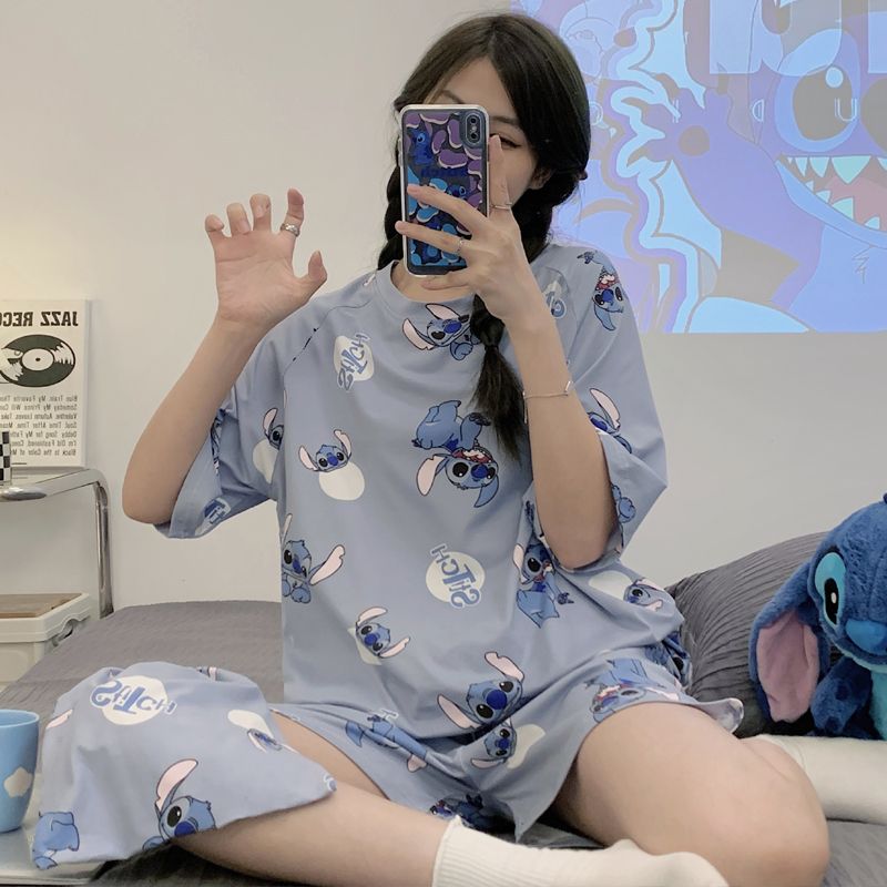 Cinnamoroll Kuromi Pajamas Sanrio Anime Kawaii Summer Simple Fashion Delicate Cute Casual Loose Comfortable Soft Girly Set