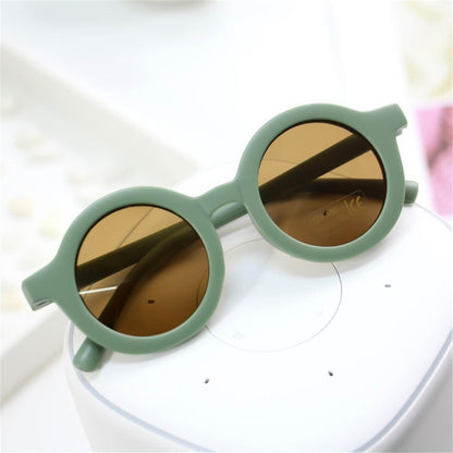 New Fashion Children's Sunglasses Infant's Retro Solid Color Ultraviolet-proof Round Convenience Glasses Eyeglass For Kids