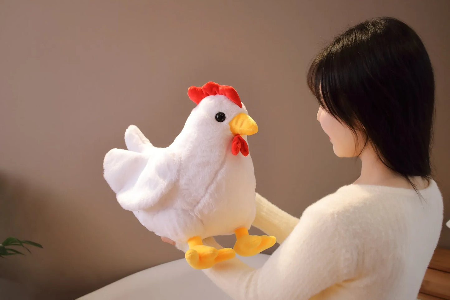 Chicken Stuffed Animal Cute Realistic Chick Plush Toy Simulation Rooster Plushies Hen Soft Doll Stardew Valley Video Game Kawaii Children's Gift Toy