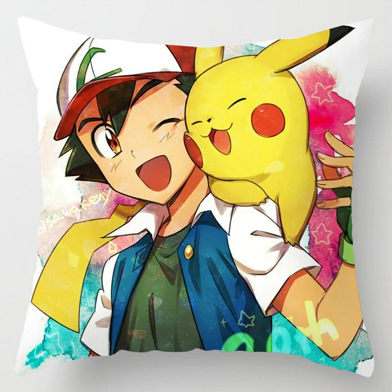 45x45cm Pokemon Cushion Cover Pikachu Meowth Poke Ball Charmander Kawaii Anime Pillowcase Anime Figure Decor Sofa Pillow Cover