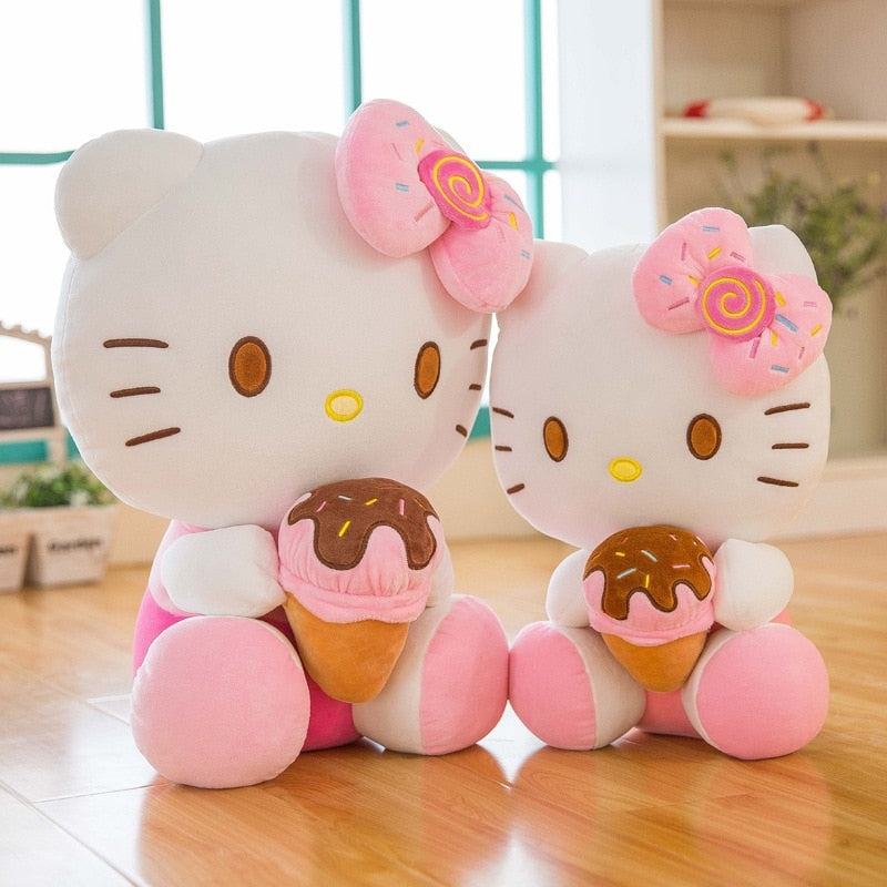 Hello Kitty Kawaii Plush Toys Dolls Ice Cream Soft Stuffed Pillow Anime Animal Decor Christmas Gift Plushies For Girl Gifts Kids