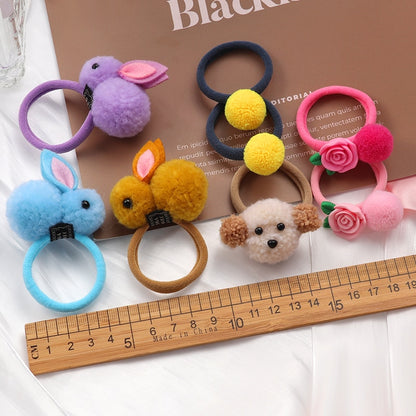2Pcs New Cartoon Animals Hair bands Girls Nylon Elastic Rubber Band Hair Ring Headbands Cute Kids Headwear Hair accessories Gift