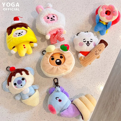 BTS Plushies BT21 Plush Toys Stuffed Animals Hobby Tata RJ Chimmy Cooky Shooky Mang Koya Dessert Series Soft Doll Keychain Backpack Bag Charm Birthday Present