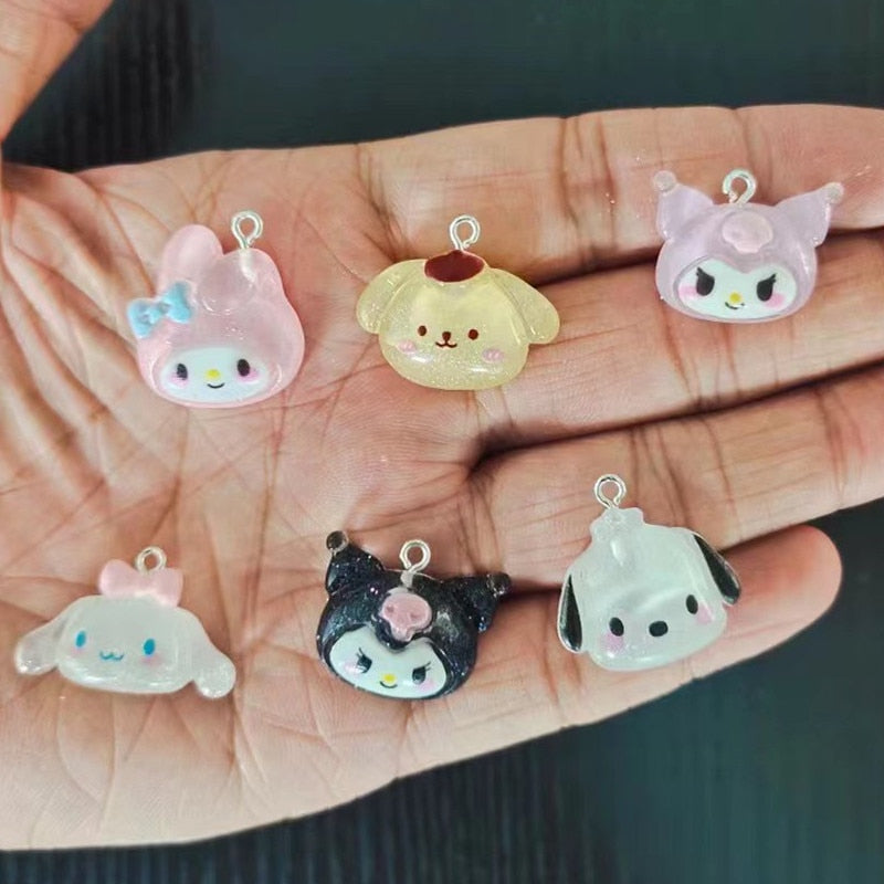 Sanrio Cartoon Kuromi Hello Kitty Earring Charms Bracelets Jewelry Making DIY Pendants Accessories