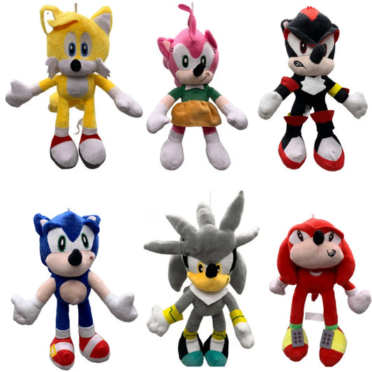 Sonic Plush Toys Tails Stuffed Animals Silver the Hedgehog Plushies Amy Rose Knuckles Soft Doll Video Game Christmas Children's Birthday Gifts