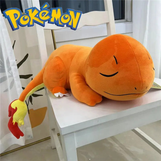 35cm Pokemon Original Sleep Charmander Plush Toy Video Game Pillow Soft Stuffed Japanese Anime Dragon Plushies Doll Toy Gift For Children