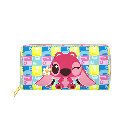 New Disney Women Wallet Stitch Cartoons Long PU Coin Purse Bag for Phone Card Holder Cute Printing Fashion Money Clip Clutch Bag