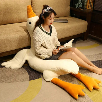 GIANT Duck Plush Toy 190cm Kawaii Big White Goose Stuffed Animal Plushies Cute Huge Large Sleeping Pillow Cushion Sofa Bed Soft Doll Birthday Gift for Girls