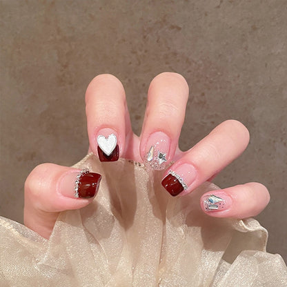 24pcs Wearable Pink Press On Fake Nails Tips With Glue false nails design Butterfly Lovely Girl false nails With Wearing Tools