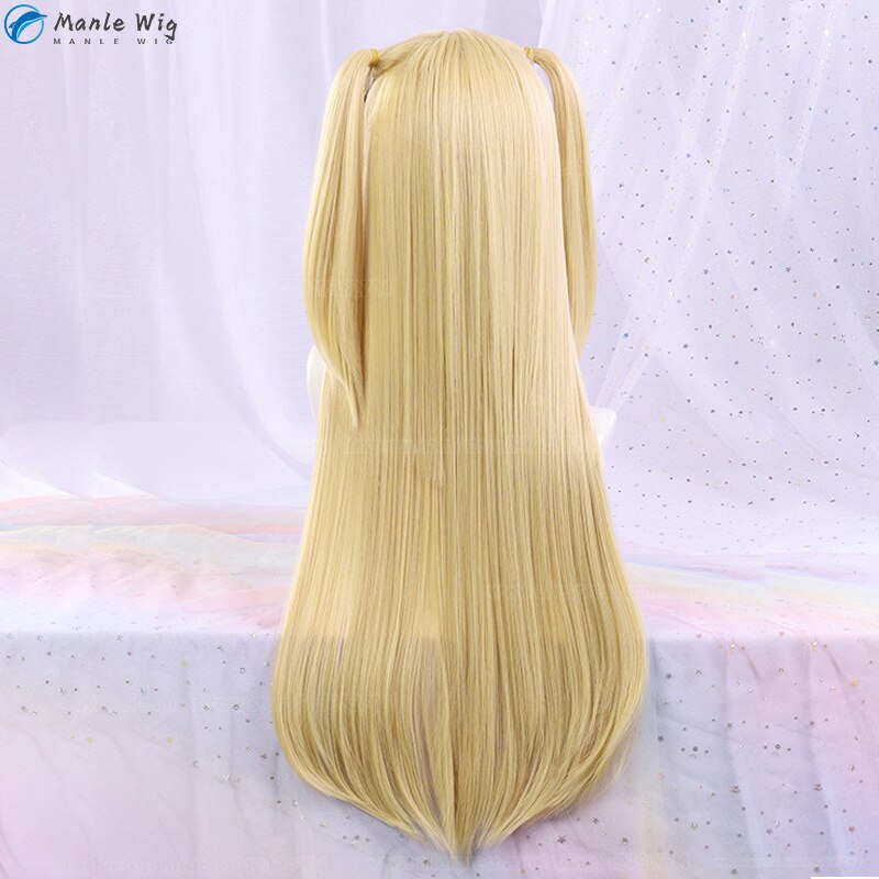 Anime Death Note MisaMisa Cosplay Wig Long Yellow Double Tail Misa Amane Heat Resistant Hair Woman Party Wigs + Free Wig Cap