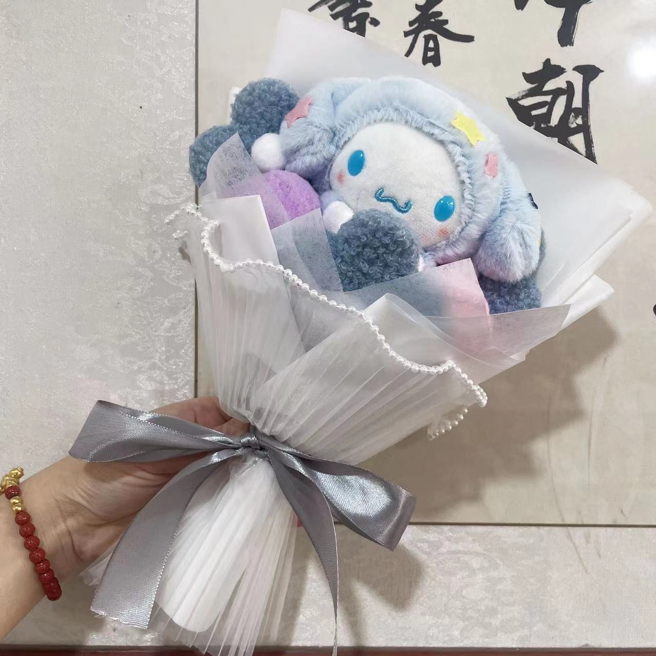 Cartoon My Melody Kuromi Cinnamoroll Kt Cat Hello Kitty Plush Doll Toy Sanrio Bouquet Gift Box Valentine's Day Christmas Graduation Gifts