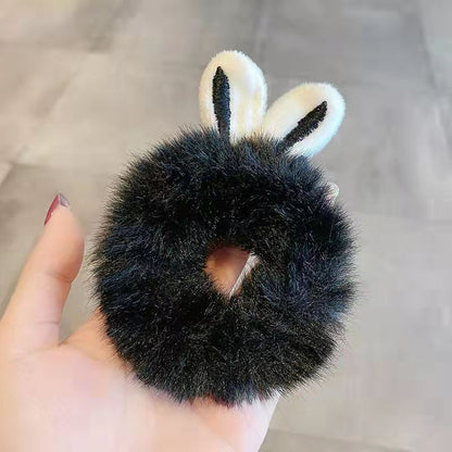 New Children Girls Cute Cartoon Panda Cat Rabbit Plush Elastic Hair Bands Hair Decorate Scrunchie Fashion Women Hair Accessories