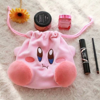 NEW Kawaii Star Kirby Plush Cosmetic Bag Video Game Cute Pink Plush Portable Storage Bag Coin Purse Girl & Child Holiday Gifts