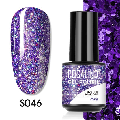 ROSALIND 7ML Gel Polish Glitter Nail Polish All For Nails Manicure Nails Art Base Top Coat UV Semi Permanent Gel Varnishes