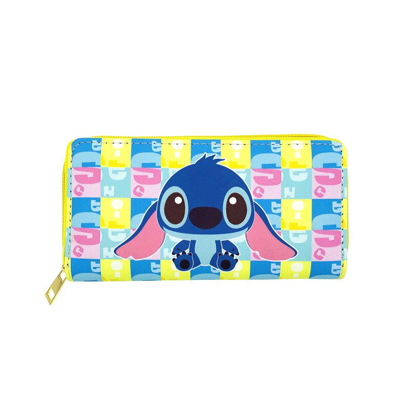 New Disney Women Wallet Stitch Cartoons Long PU Coin Purse Bag for Phone Card Holder Cute Printing Fashion Money Clip Clutch Bag