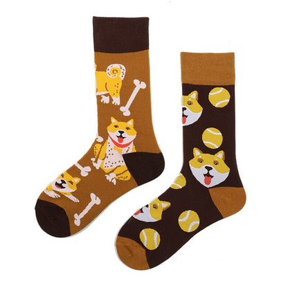 Mandarin duck asymmetric ab socks net red ins animal and plant in the tube cartoon fashion sports cotton socks