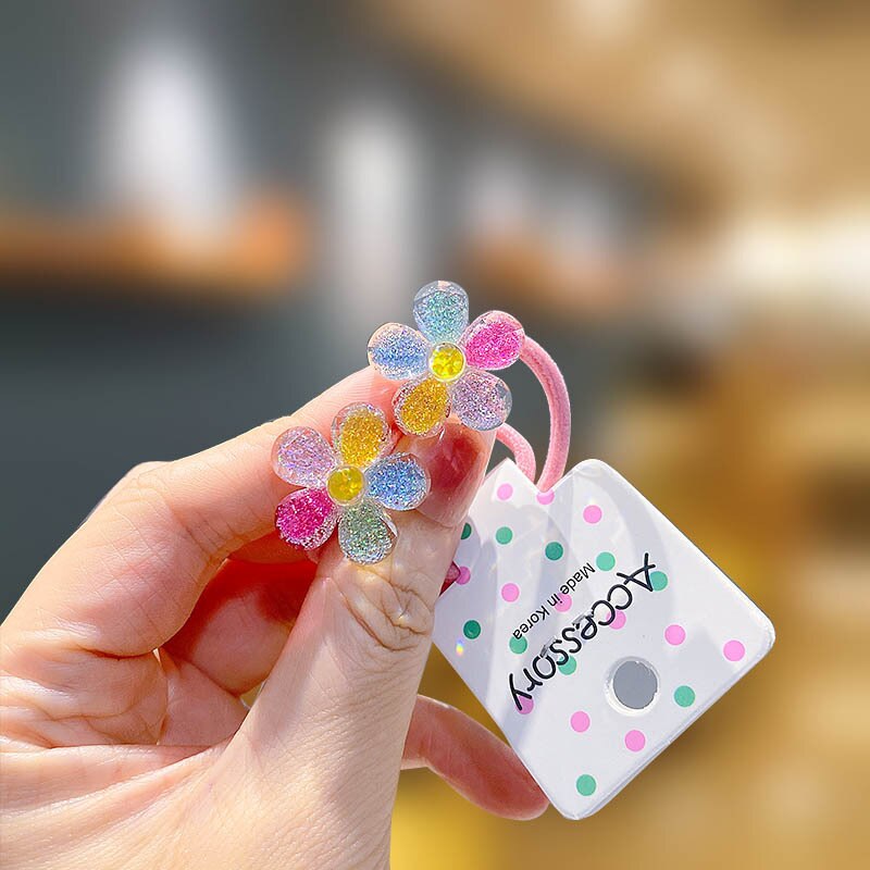 Children Sequins Floral Elastic Hair Bands Rubber Band Hair Tie Princess Kawaii Hair Rope Headwear Girls Kids Hair Accessories
