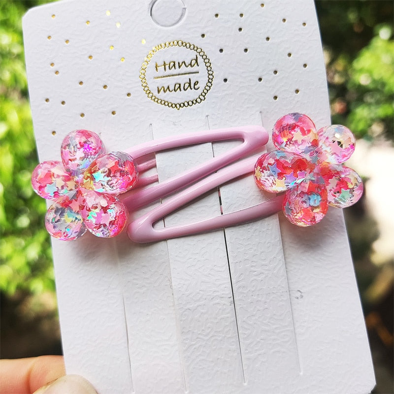 2PCS Cute Star Flower Grape Cartoon Princess Headwear Kids Elastic Hair Bands Baby Headdress Children Ropes Girls Accessories
