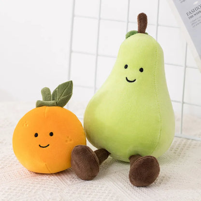 Cartoon Soft Cute Pear Peach Banana Eggplant Plush Toys Cute Food Stuffed Pillow Doll For Girls Kids Birthday Gifts Home Decor
