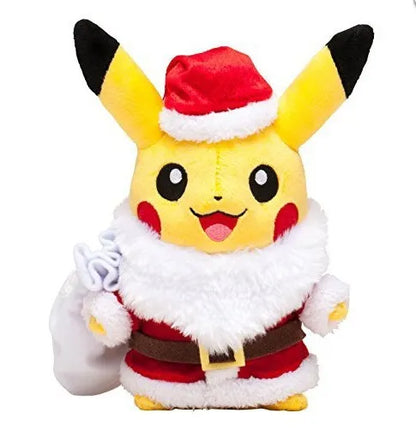 25CM TAKARA TOMY Cartoon Anime Pokemon Santa Claus Pikachu Toy Soft Doll For Kids Christmas Gift