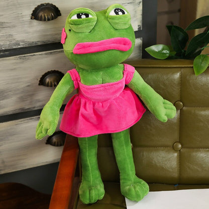 Pepe The Frog Poseable Plushie 18" Sad Frog Meme Soft Stuffed Plush Toy: Hilarious Cuddle Buddy Meme Doll The Perfect Gift