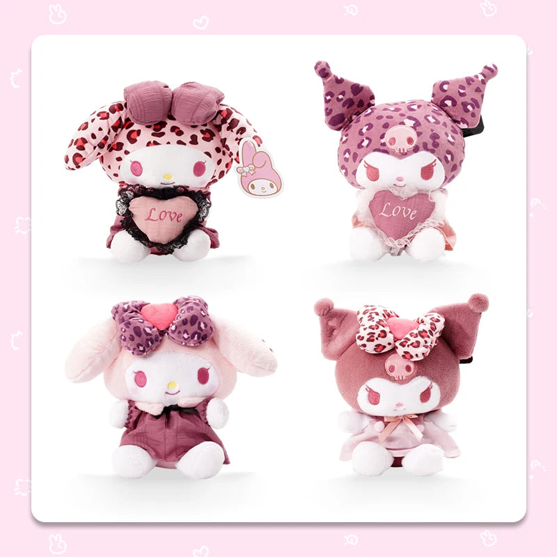 Sanrio Kuromi Melody Love Series Stuffed Toy Plushier Soft Plush Dolls Girlfriend Birthday Children's Valentine's Day Gift