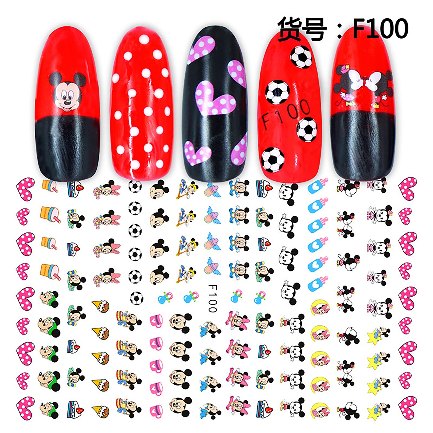 Cute Anime Character Series Nail Stickers Nail Art Supplies Disney Mickey Stitch Donald Duck 3D Stickers Nail Art Decorations