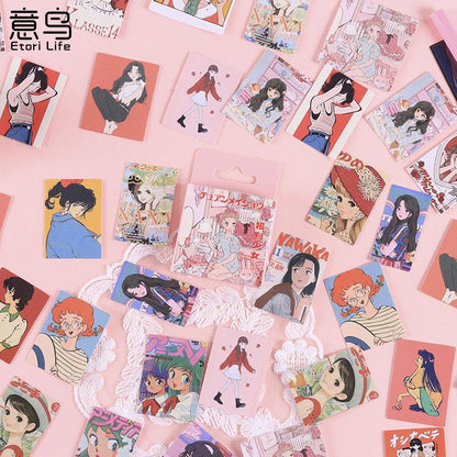 46 Pcs Kawaii Washi Scrapbooking Stickers Japanese Style Girl Sticker Decals For Journaling Scrapbook Kid Diy Arts Crafts Album