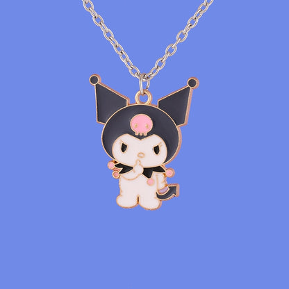 New Hello Kitty Pearl Necklace Cartoon Sanrio Anime KT Cat Luxury Y2k Sweet Clavicle Pendant Christmas Gift Girls Without Box