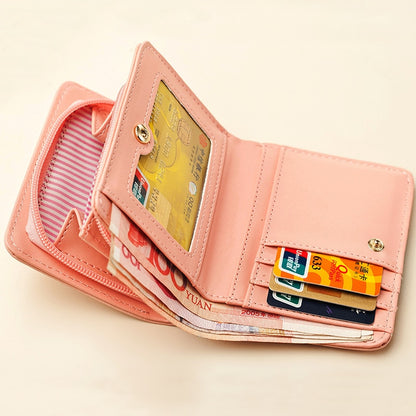 Women Cute Cat Wallet Small Zipper Girl Wallet Brand Designed Pu Leather Women Coin Purse Female Card Holder Wallet Billetera