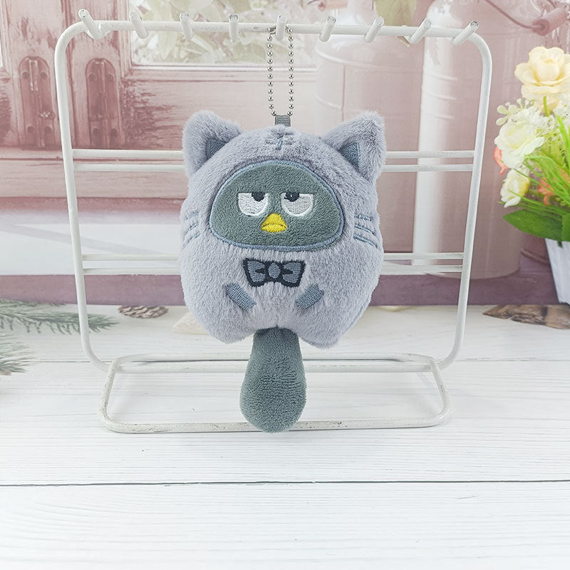 Sanrio Badtz Maru Plush Penguin Kuromi Cinnamoroll Dress-Up Cat Doll Keychain My Melody Anime Cartoon Backpack Cute Pendant Children Toys