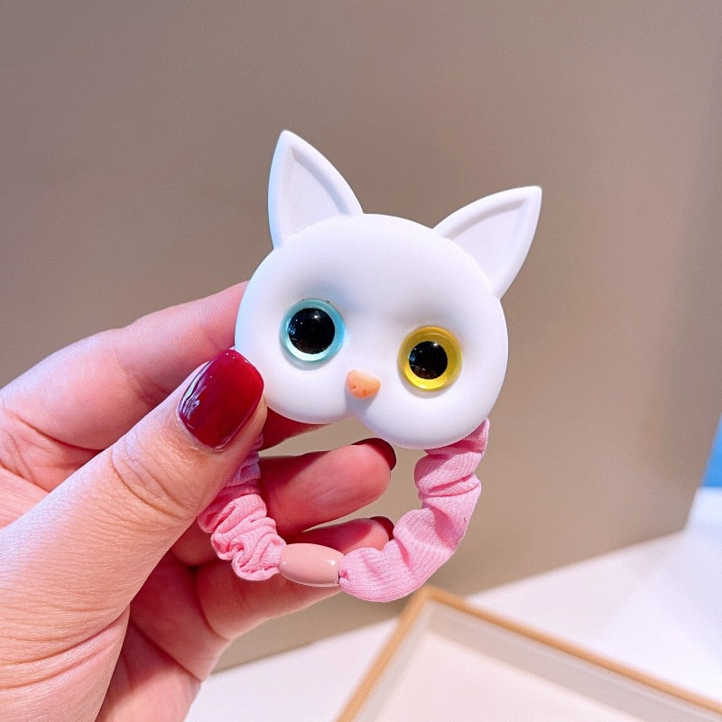 New Women Cute Cat Rubber Bands Elastic Hair Bands Korean Headwear Children For Girls Lovely Hair Accessories Ornaments