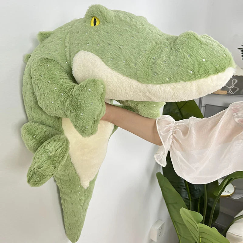 Soft Crocodile Plush Toy Fluffy Full Stuffed Animal Pillow Doll Jungle Green Giant Alligator Sofa Cushion Kids Birthday Gift