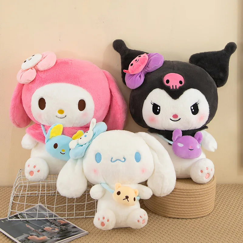 Kuromi Plushie 50cm My Melody Stuffed Animal Cinnamoroll Plush Toys Kawaii Sanrio Soft Doll Room Decor Kids Birthday Gifts