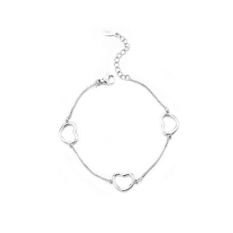 VENTFILLE 925 Sterling Silver Diamond-Studded Butterfly Bracelet Women's Fashion Temperament Flower Adjustable Bracelet