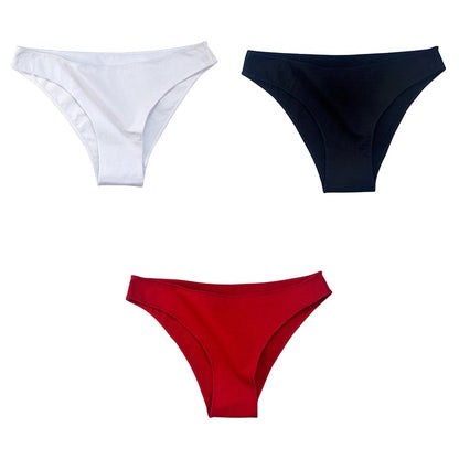 3Pcs/Set Women's Cotton Panties Female Underwear Solid Color Comfortable Briefs High Elasticity Underpants Size M-XXL