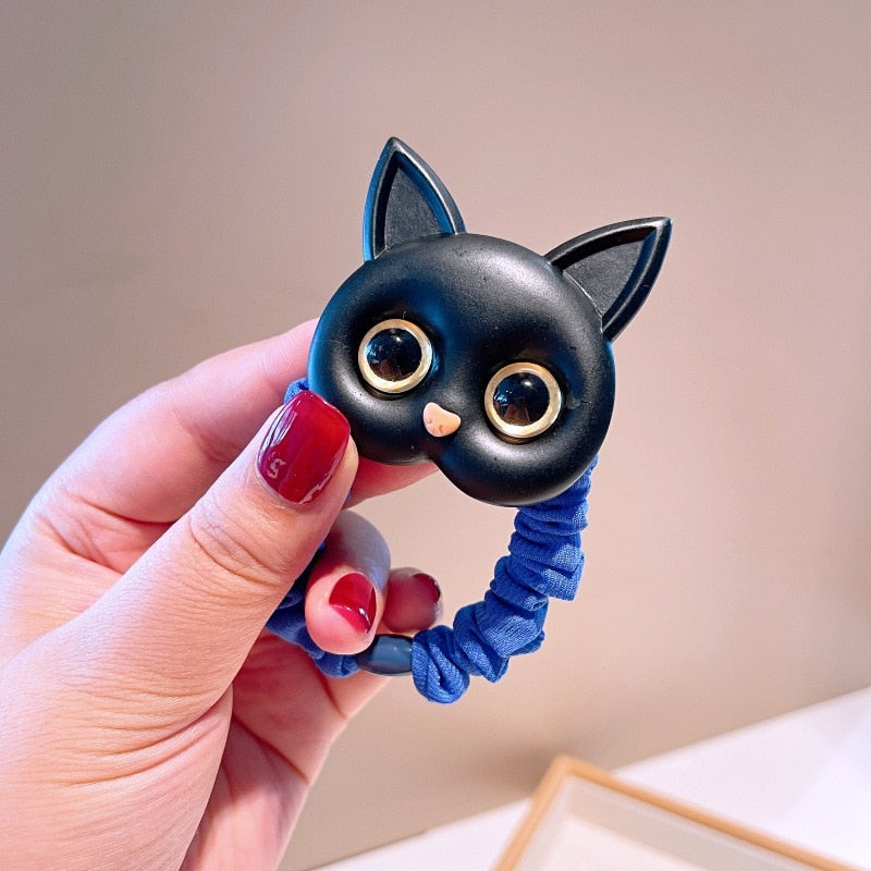 New Women Cute Cat Rubber Bands Elastic Hair Bands Korean Headwear Children For Girls Lovely Hair Accessories Ornaments