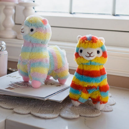 20cm Kawaii Rainbow Alpaca Plush Toys Soft Stuffed Animal Sheep Plushies Peluches Cute Dolls Kids Toys for Childrens Gift Room Decor