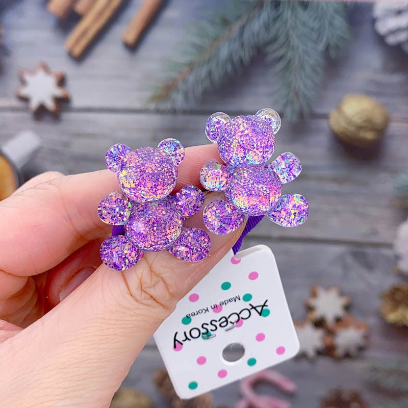 Children Sequins Floral Elastic Hair Bands Rubber Band Hair Tie Princess Kawaii Hair Rope Headwear Girls Kids Hair Accessories