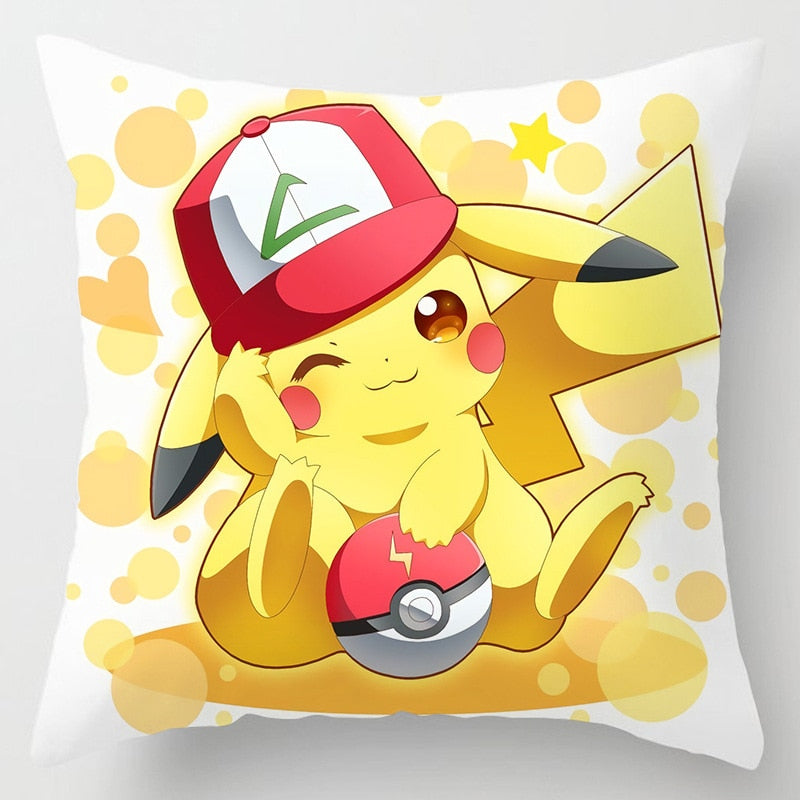 45x45cm Pokemon Cushion Cover Pikachu Meowth Poke Ball Charmander Kawaii Anime Pillowcase Anime Figure Decor Sofa Pillow Cover