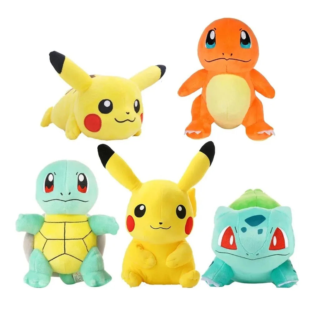 Psyduck Plush Toys Pokemon Stuffed Animal Plushies Pikachu Charmander Eevee Squirtle Bulbasaur Wobbuffet Mudkip Soft Dolls for Kids Birthday Gifts