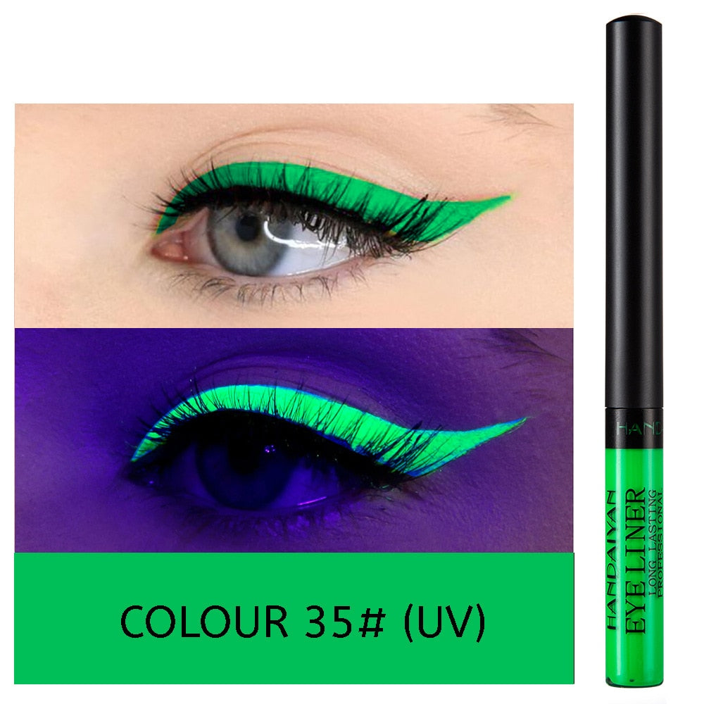 UV Light Neon Eyeliner Pen Eyes Makeup Red Waterproof Liquid Color Eye Liner Pencil Make Up Cosmetics Yellow Matte Purple Pen