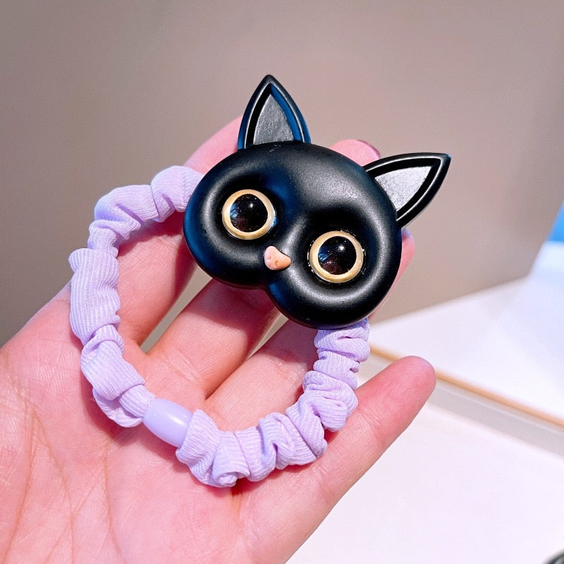 New Women Cute Cat Rubber Bands Elastic Hair Bands Korean Headwear Children For Girls Lovely Hair Accessories Ornaments