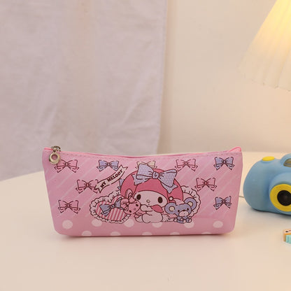 Kawaii Anime Sanrio Kuromi Large Pencil Case Plush Bag Toys Makeup Girl Children's Stationery