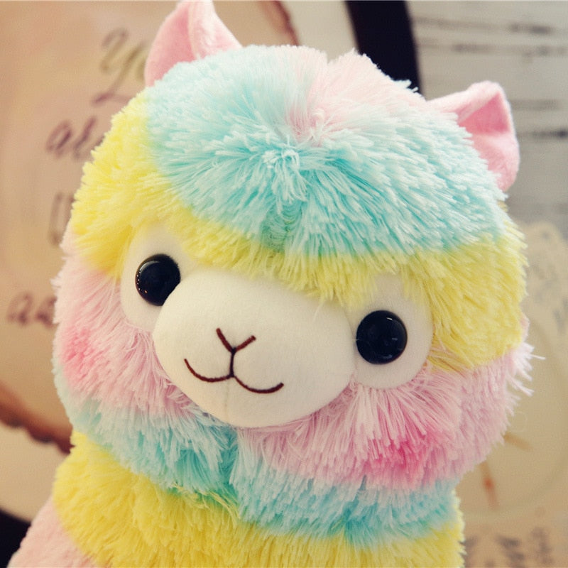 20cm Kawaii Rainbow Alpaca Plush Toys Soft Stuffed Animal Sheep Plushies Peluches Cute Dolls Kids Toys for Childrens Gift Room Decor