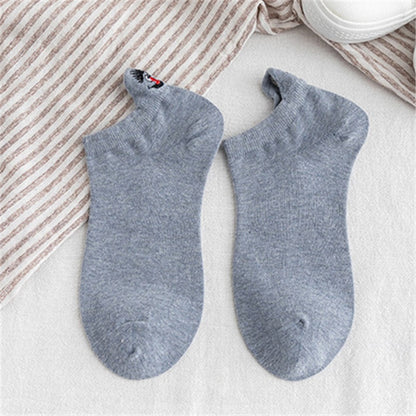 Women Cute Cartoon Expression Short Ankle Socks Happy Fashion Girls Funny Eared Lovers' Cotton Sokken Dropship