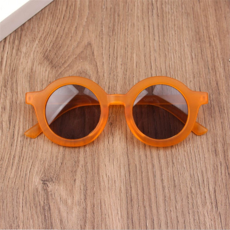 New Fashion Children's Sunglasses Infant's Retro Solid Color Ultraviolet-proof Round Convenience Glasses Eyeglass For Kids