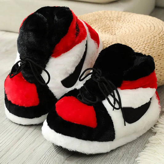 Women's/Men Winter Cotton Cute Shoes Cute Cartoon Animal Warm Home Plush Shoes Woman Male Foam Sneakers Bread Fat Slippers Size