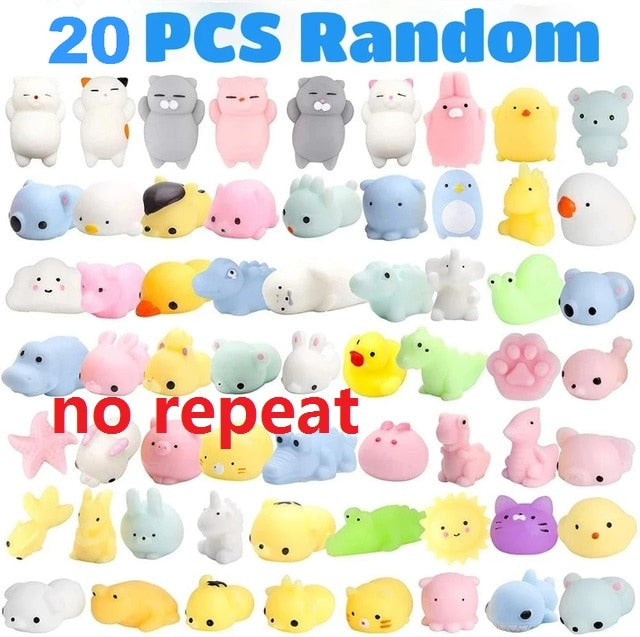 50-5PCS Kawaii Squishies Mochi Anima Squishy Toys For Kids Antistress Ball Squeeze Party Favors Stress Relief Toys For Birthday