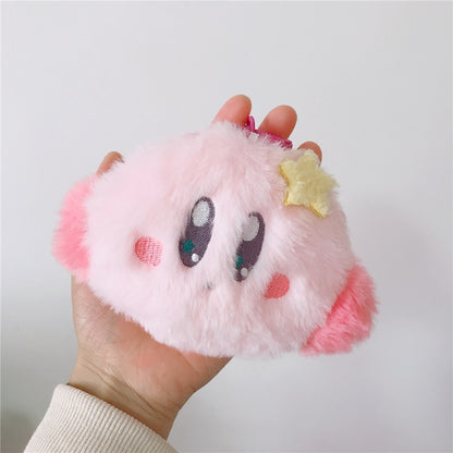 Kirby Plush Headphone Wallet Multifunctional Mini Wallet Video Game Cute Earphone Bag Plush Toy for Girls Birthday Gifts